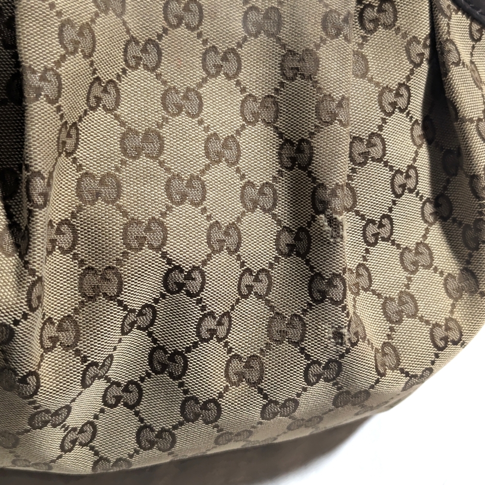 GUCCI Sukey Large Original GG Canvas Tote/Shoulder/Hobo Bag - Picture 10 of 14